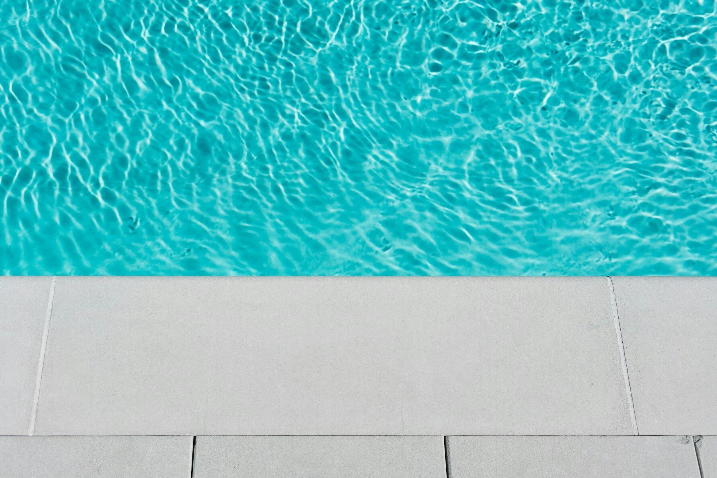 Clear blue pool water